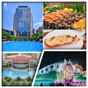 河源希爾頓逸林酒店+惠州千花洲度假酒店 豪歎2晚酒店自助晚餐 位上龍蝦每人半隻 燈光SHO 純玩3天