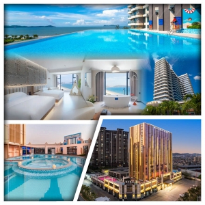 河源萬綠湖美居酒店（任浸古法中藥湯泉池）+雙月灣半島酒店（網紅180度落地玻璃海景房）純玩3天