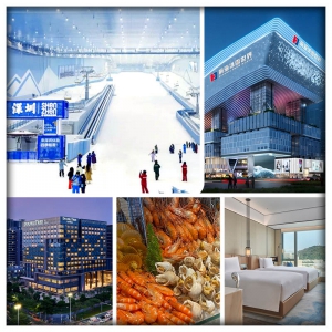 聖誕 全新開業超豪五星-寶安希爾頓逸林酒店 豪歎聖誕海鮮自助餐 重本包3小時冰雪世界滑雪美食純玩3天