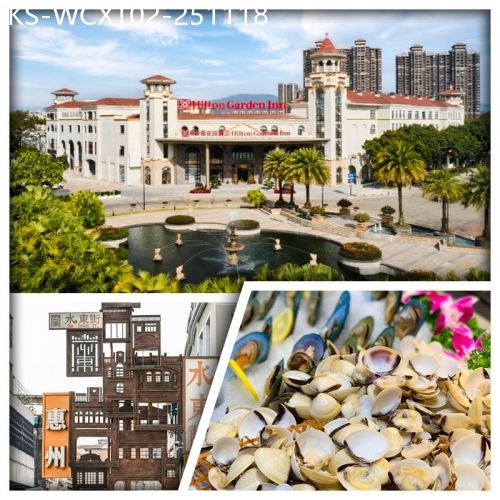 廣東旅遊線路|2025-11-18|惠州希爾頓花園酒店 歎酒店自助晚餐 豐渚園 網紅仿古小食街【水東街】 純玩2天