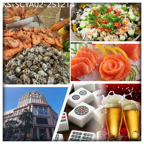 廣東旅遊線路|2025-12-14|中山藝選浠客酒店 空中餐廳歎酒店自助晚餐（現切三文魚任食、冰鎮啤酒任飲）麻將任打2天