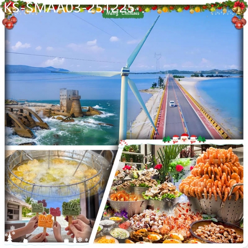 廣東旅遊線路|2025-12-25|（聖誕加班）潮遊汕尾海上公路『風車島』、海上古堡 汕尾顯達大酒店+惠陽裕華鉑金酒店 純玩3天