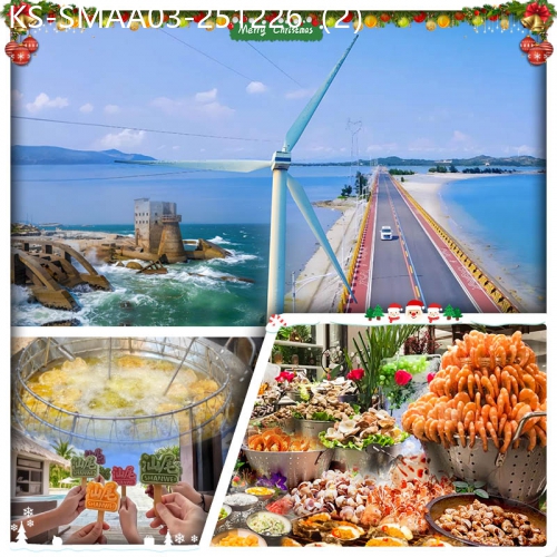 廣東旅遊線路|2025-12-26|（聖誕加班）潮遊汕尾海上公路『風車島』、海上古堡 汕尾顯達大酒店+惠陽裕華鉑金酒店 純玩3天